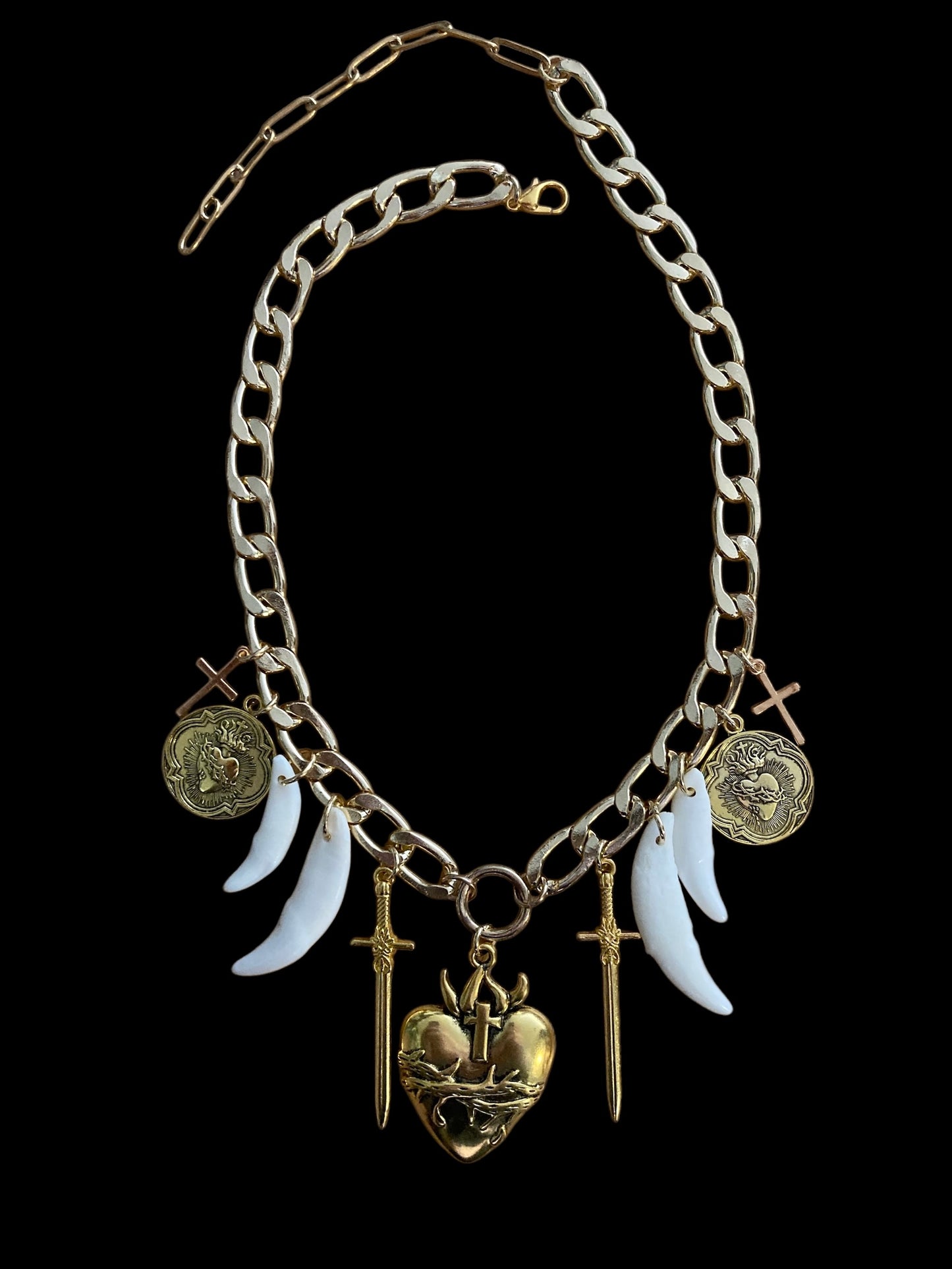Heart on fire necklace