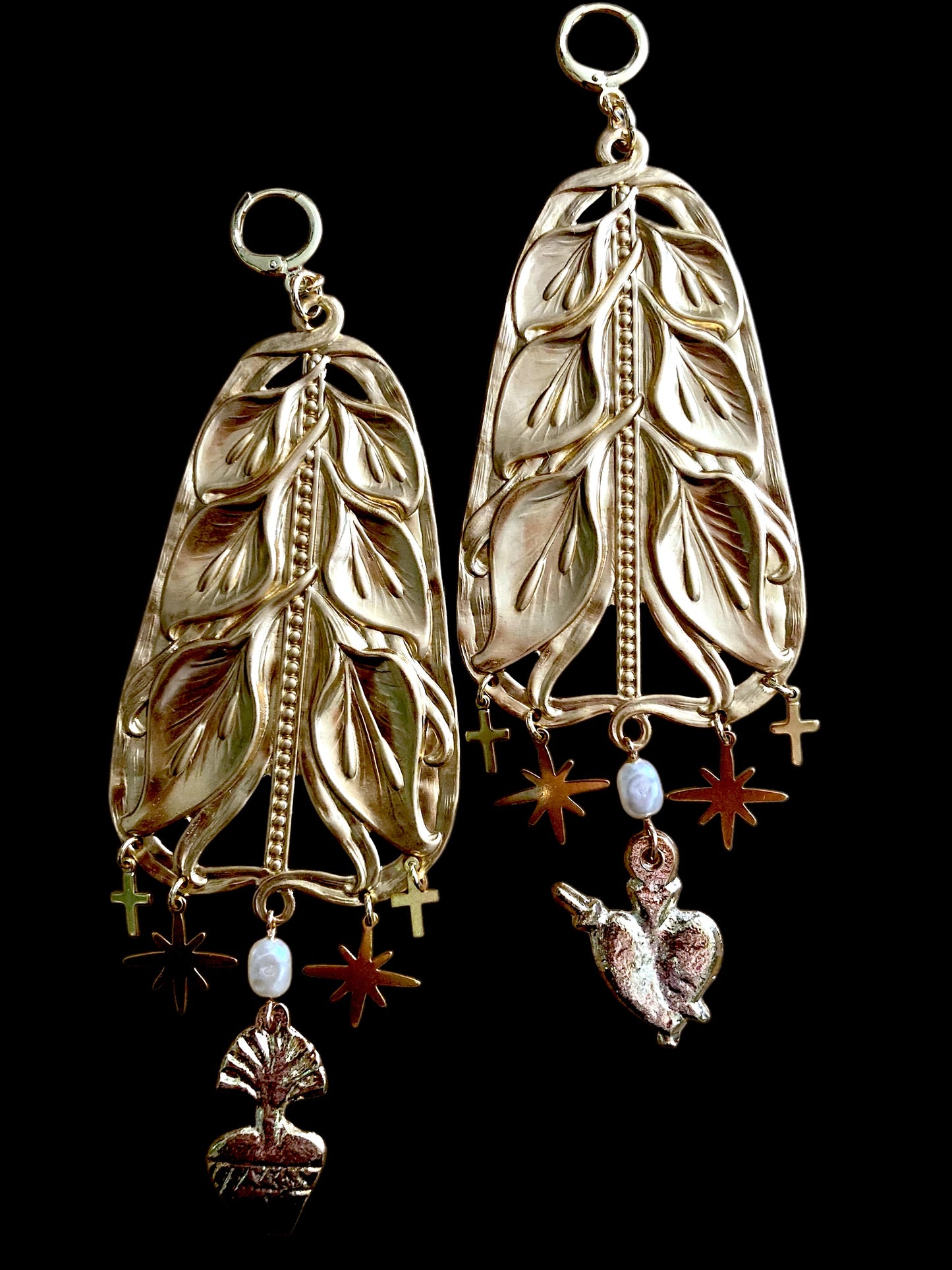 Mourning Lily charm earrings
