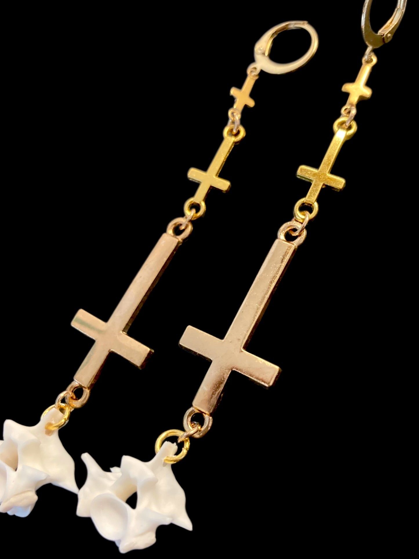 Trifecta cross earrings