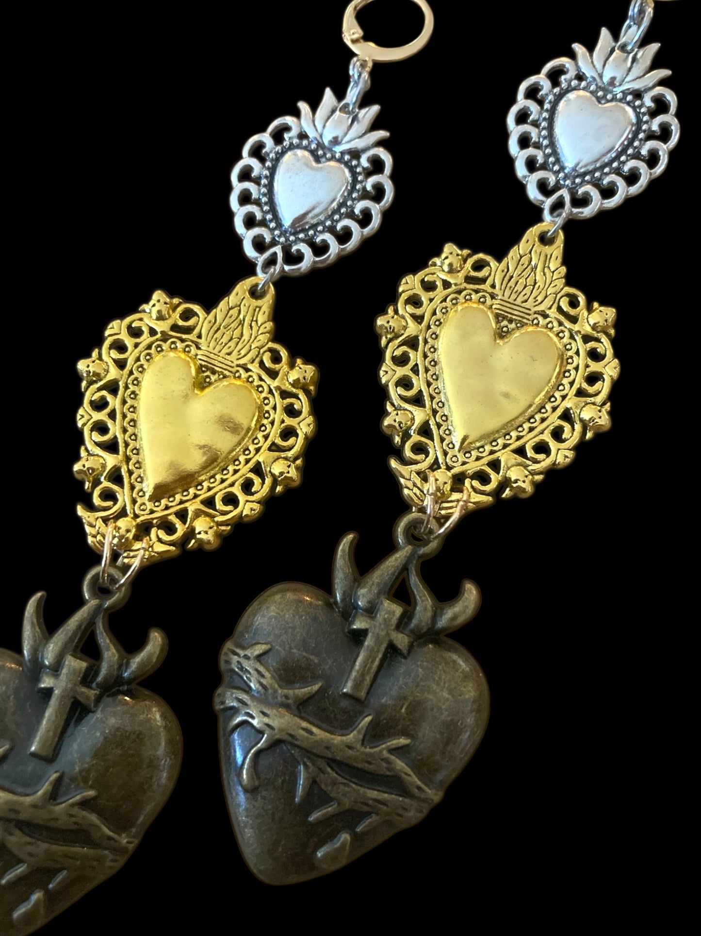 Tri-tone Milagros earrings