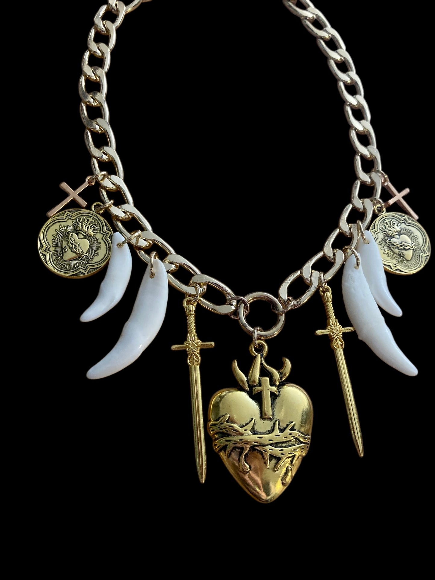 Heart on fire necklace