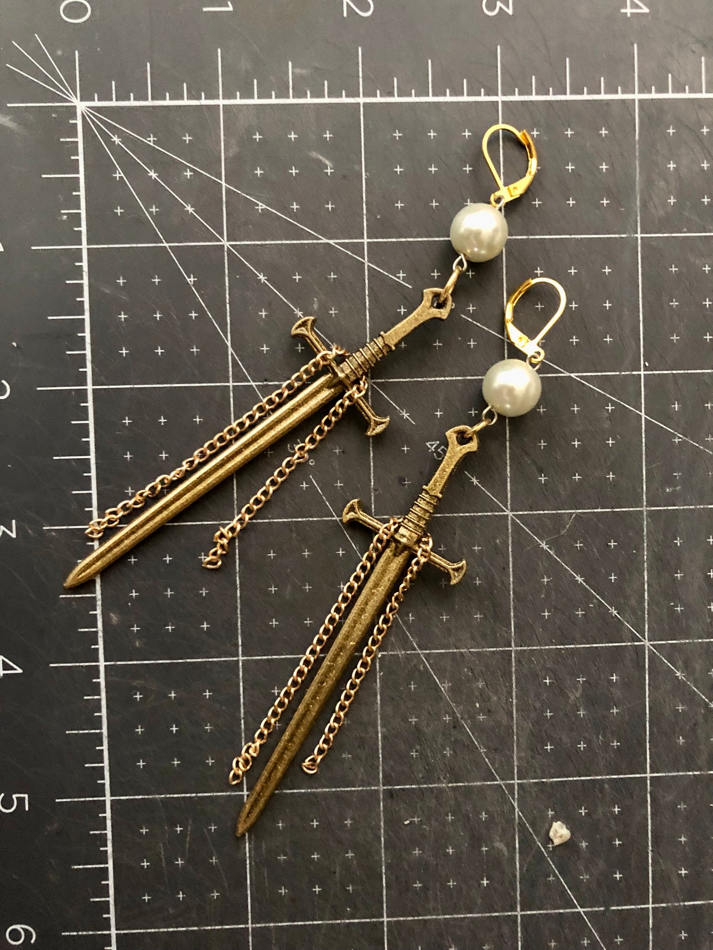 Sword & Pearl Earrings