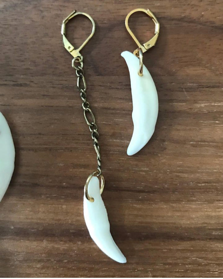 Asymmetrical Tooth Earrings