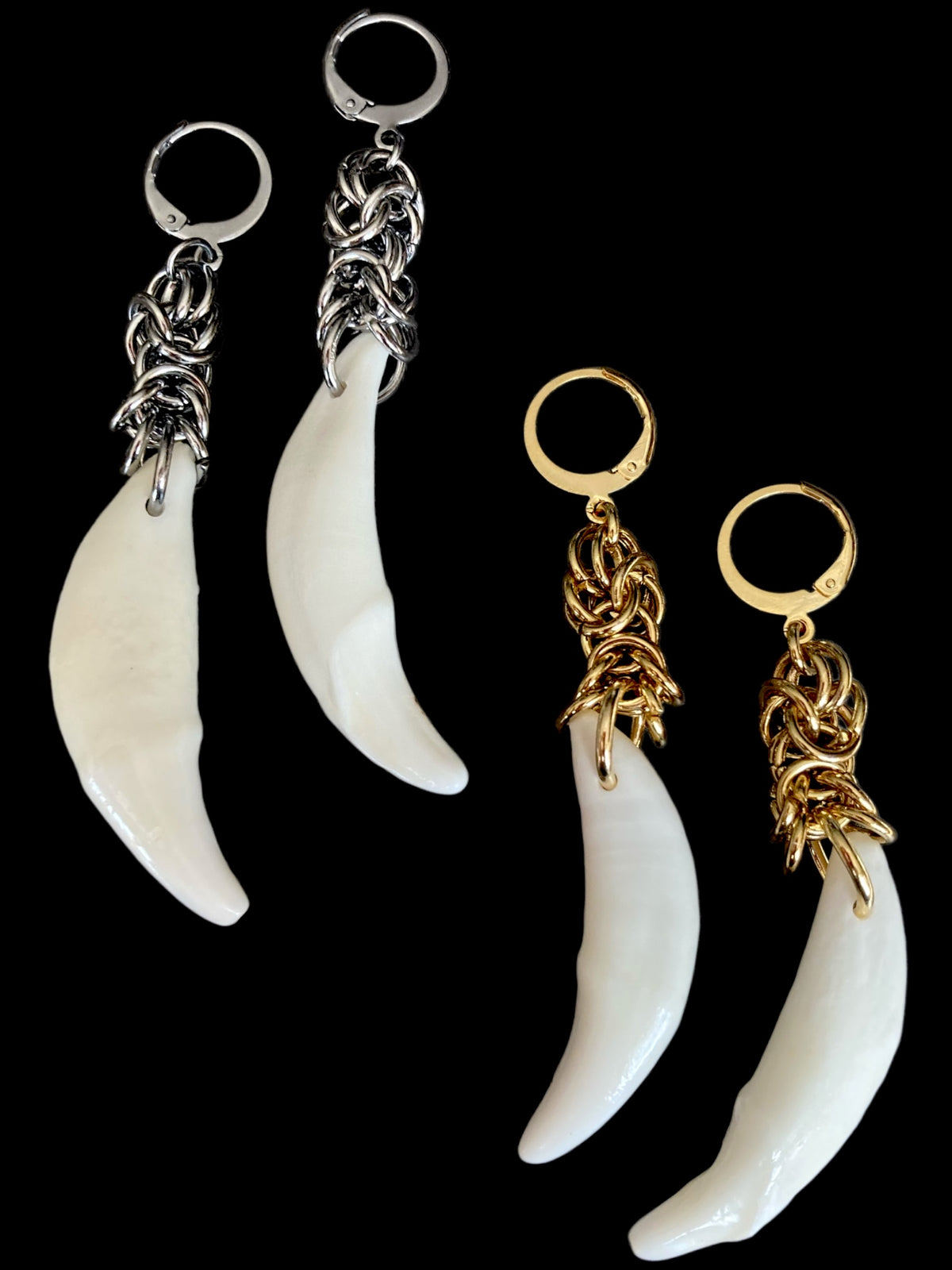 Byzantine tooth earrings