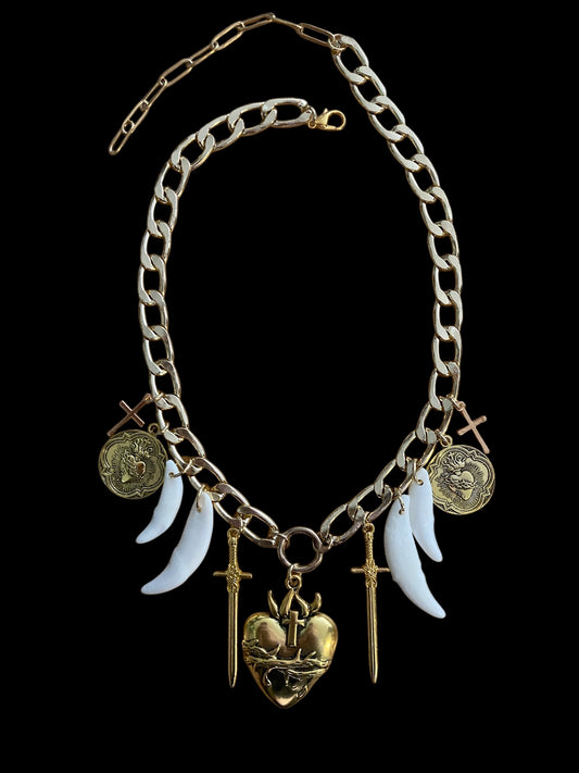 Heart on fire necklace
