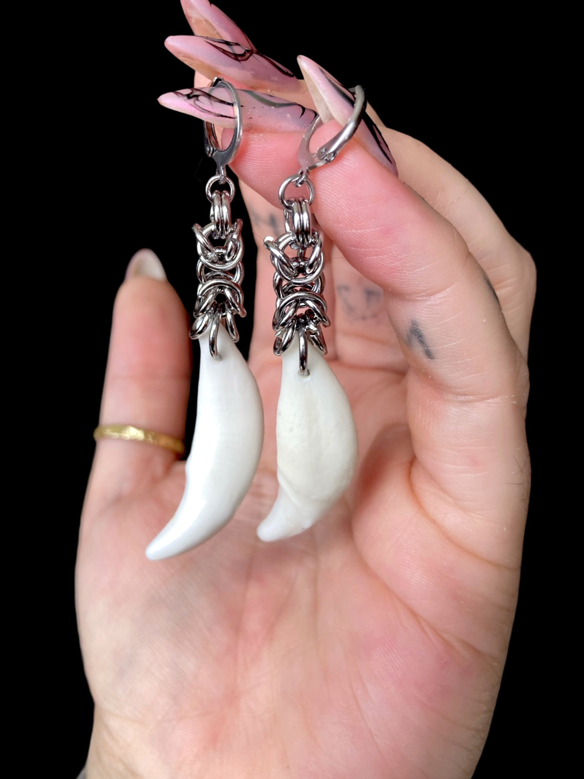 Byzantine tooth earrings