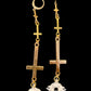 Trifecta cross earrings