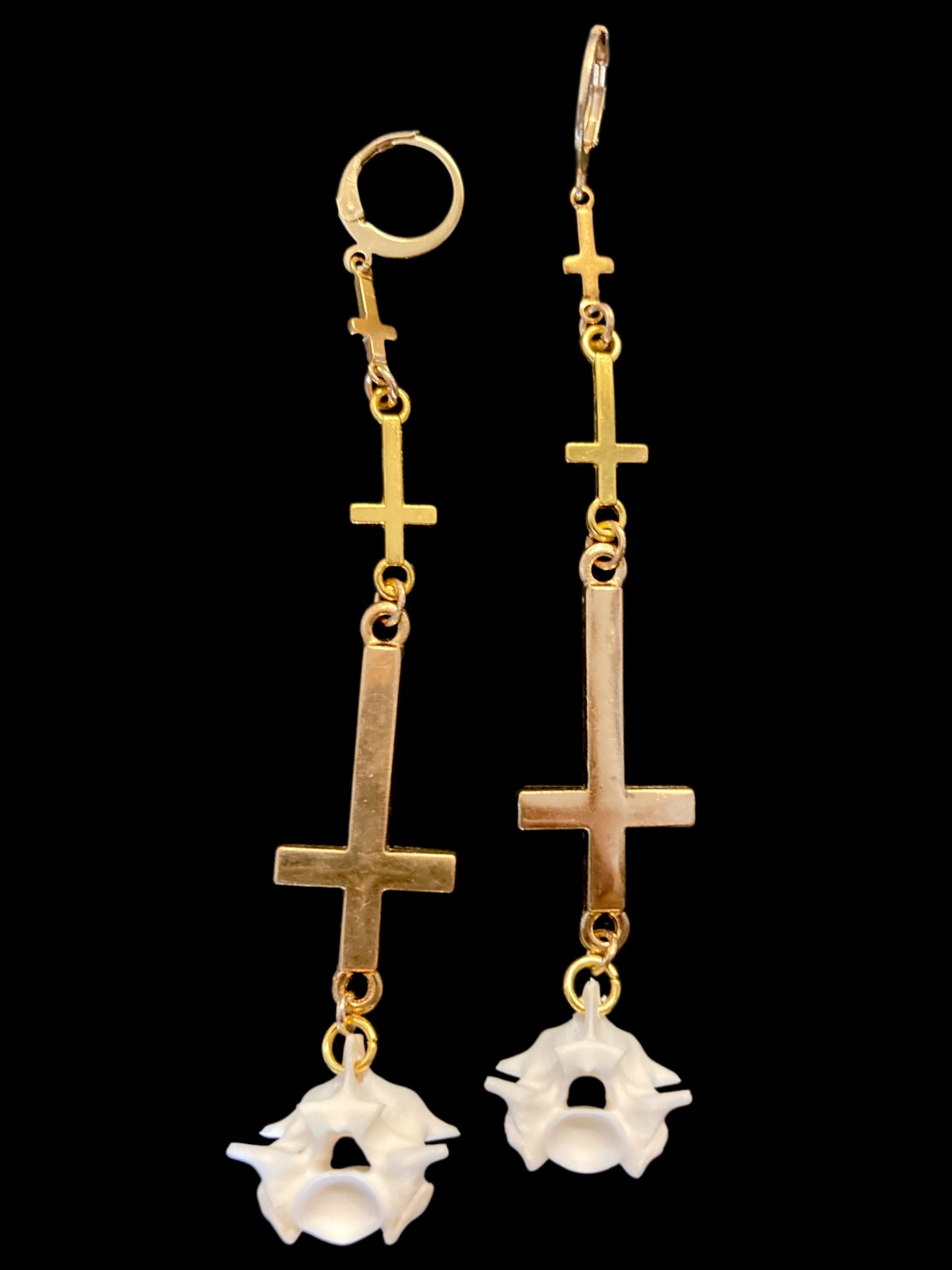 Trifecta cross earrings