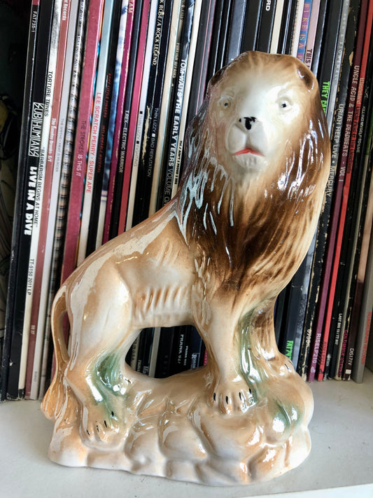 Lusterware Lion Statue