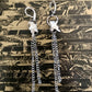 Silvertone chain vertebrae earrings