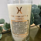Pisces vintage glass candle